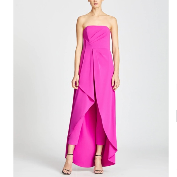 Halston Strapless Jumpsuit w/ Skirt Overlay NWT - Sz 8 - Picture 1 of 3